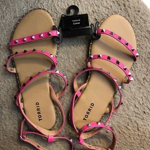 TORRID STUDDED GLADIATOR SANDAL - TONAL PINK 11WW